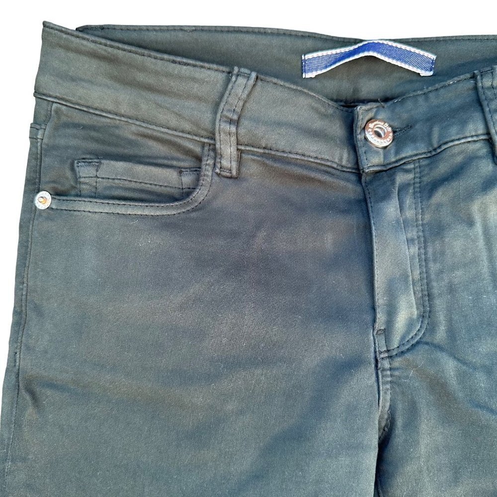 Mazzini Dutti Skinny Fit Denim Forest Green Jeans Made in USA Size 2 - Picture 5 of 13